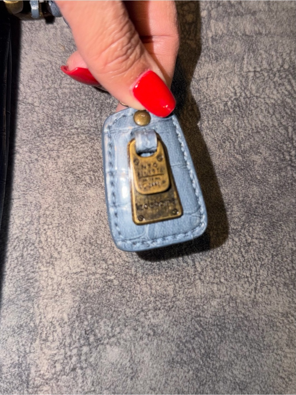 Liz Claiborne Light Blue Croc-Embossed Shoulder Bag - Picture 2 of 11